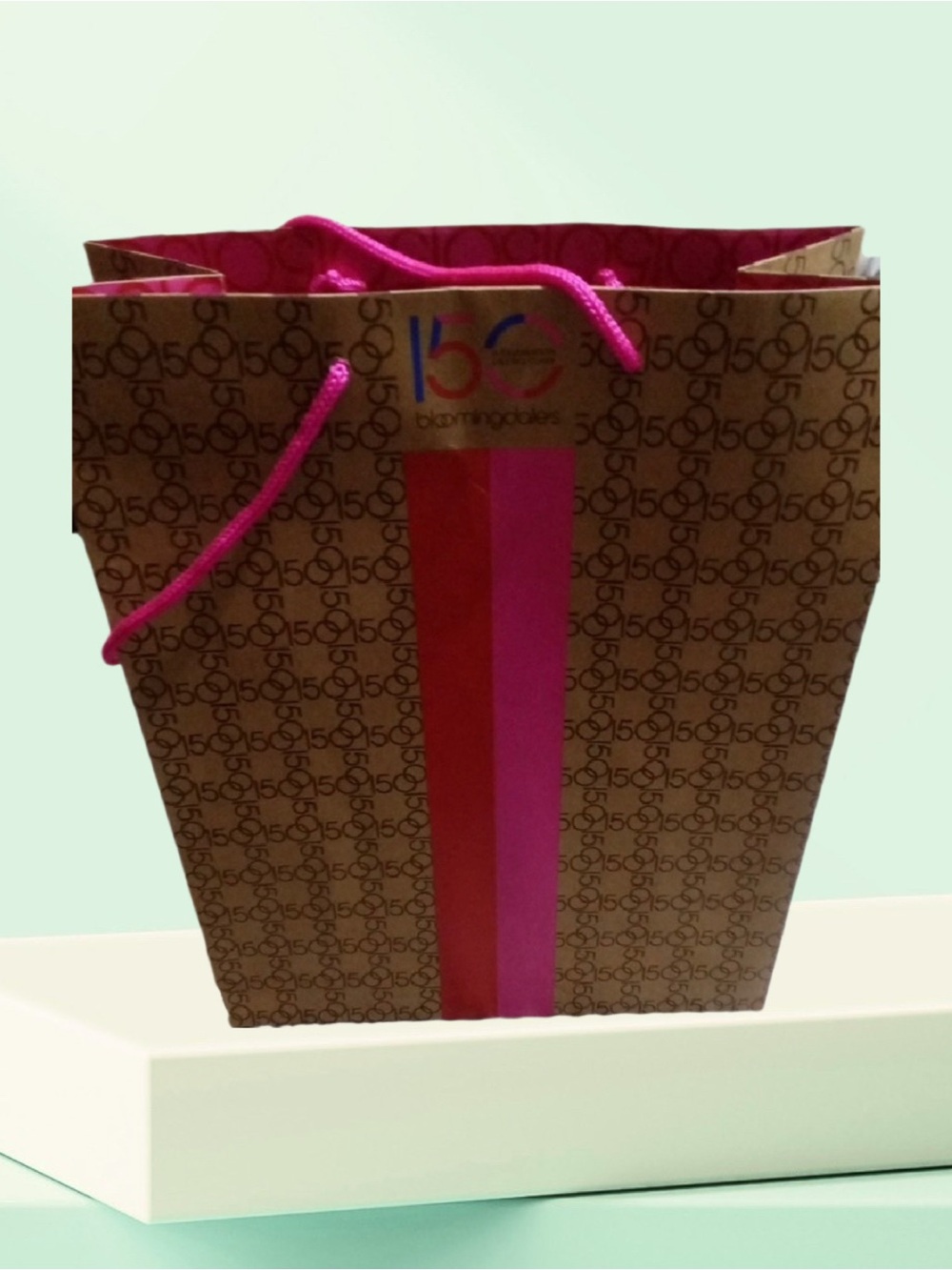 Bloomingdale's Kraft Gift Bag with Hot Pink Accents